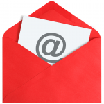 paper with @ in a red envelope